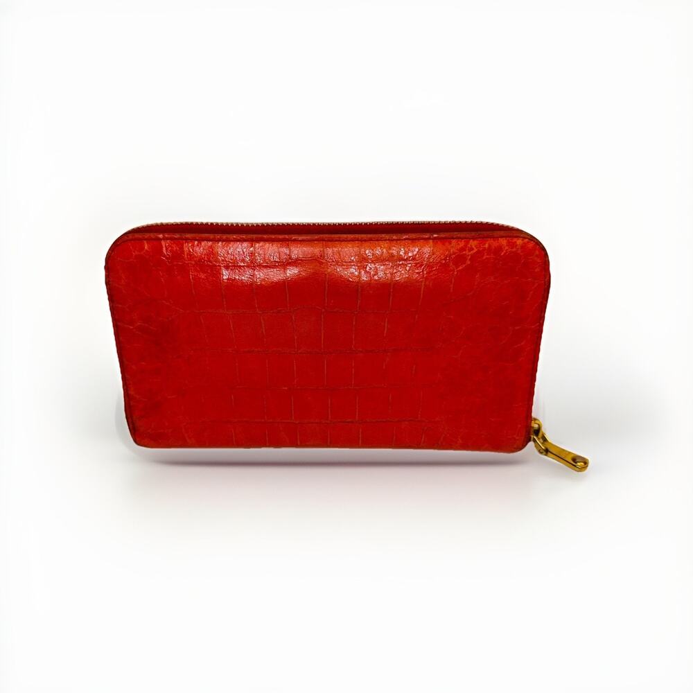 Authentic Miu Miu Red Crocodile Croc Embossed Lea… - image 2